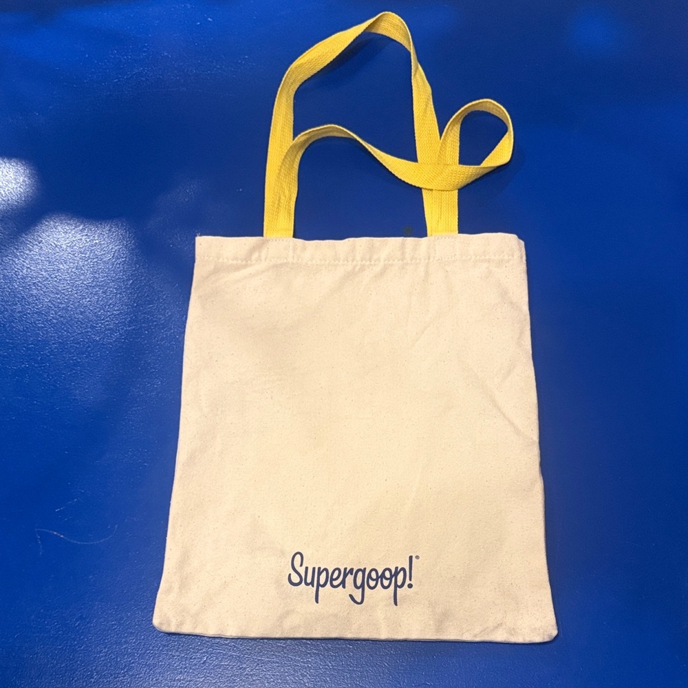Supergoop! Cream Tote Bag With Yellow Straps